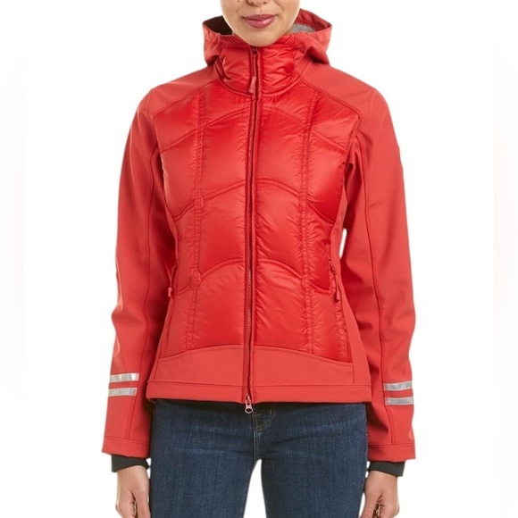 Canada Goose Women's Hybridge Hoodie- Down Filled Polartec Jacket- Red- Small - Picture 1 of 15